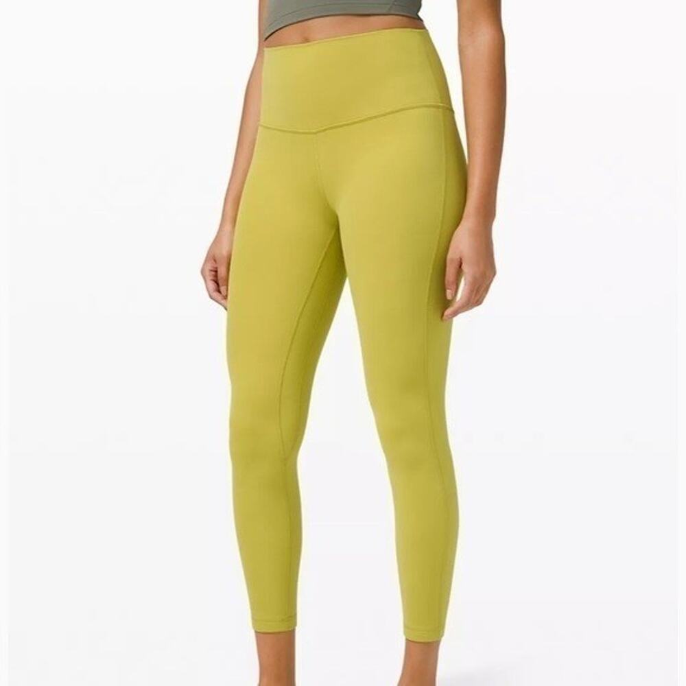 Lululemon Align High-Rise Pant 25" Yellow Pear Size 12 NWT